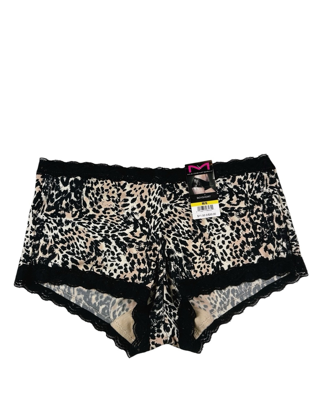 Maidenform Leopard Lace-Trim Boyshorts Size Medium
